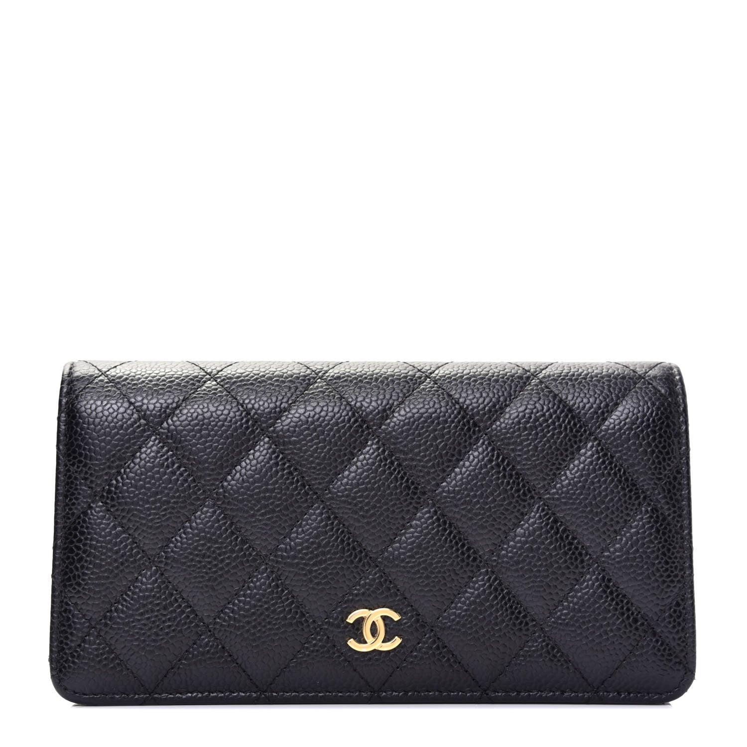 Chanel Caviar Quilted Yen Wallet Black 1 of 17