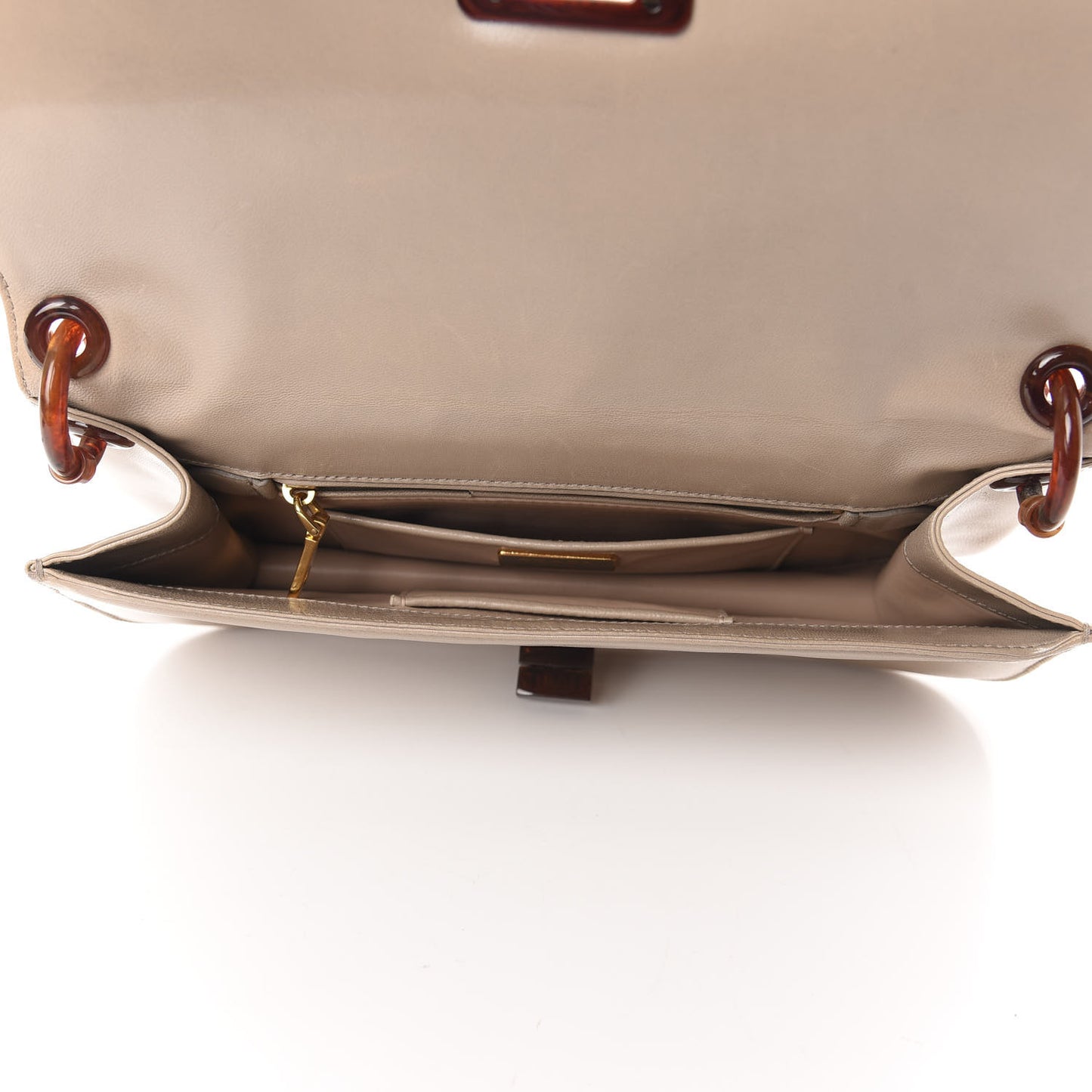 Goatskin Swing Chain Shoulder Bag Beige
