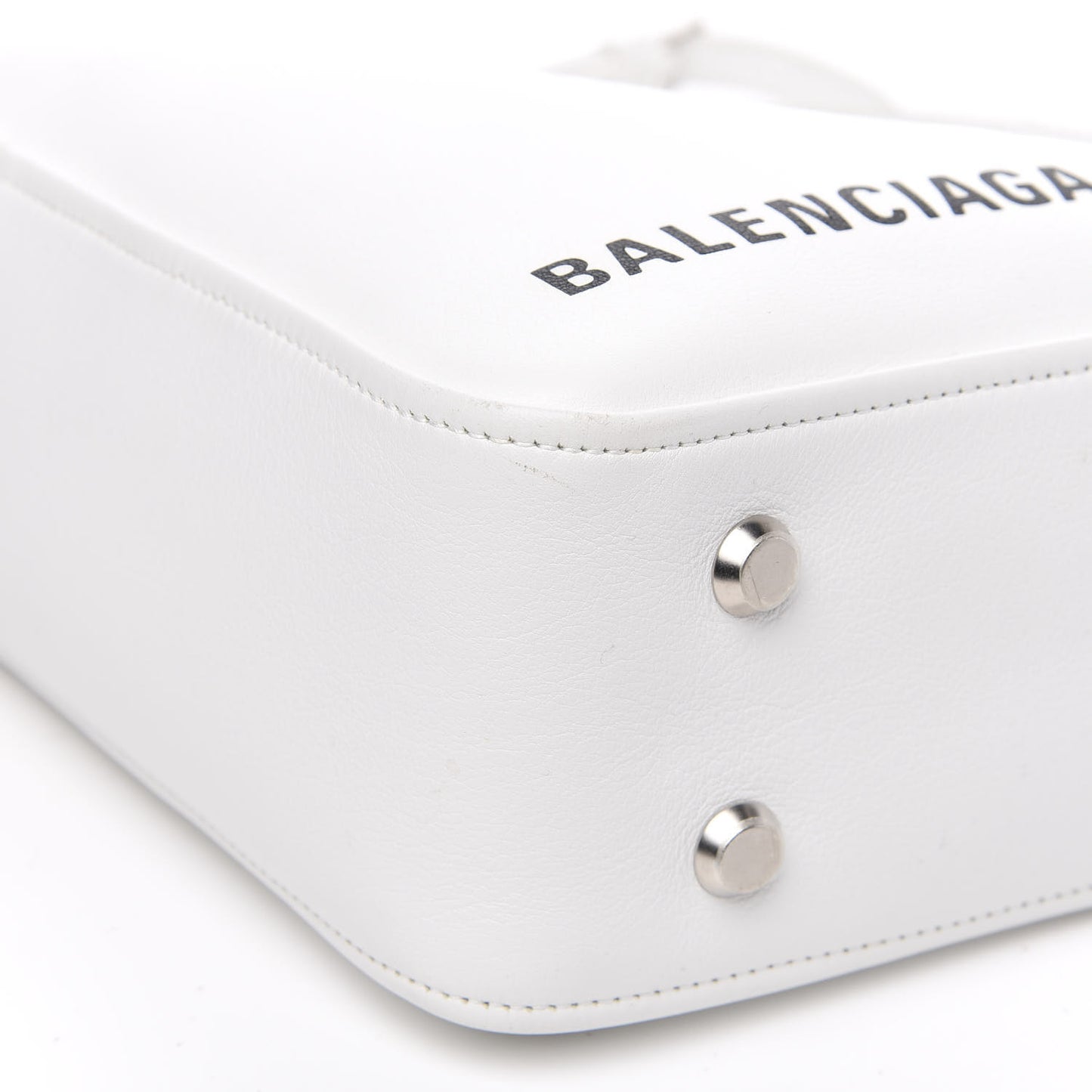 Calfskin S Triangle Duffle White