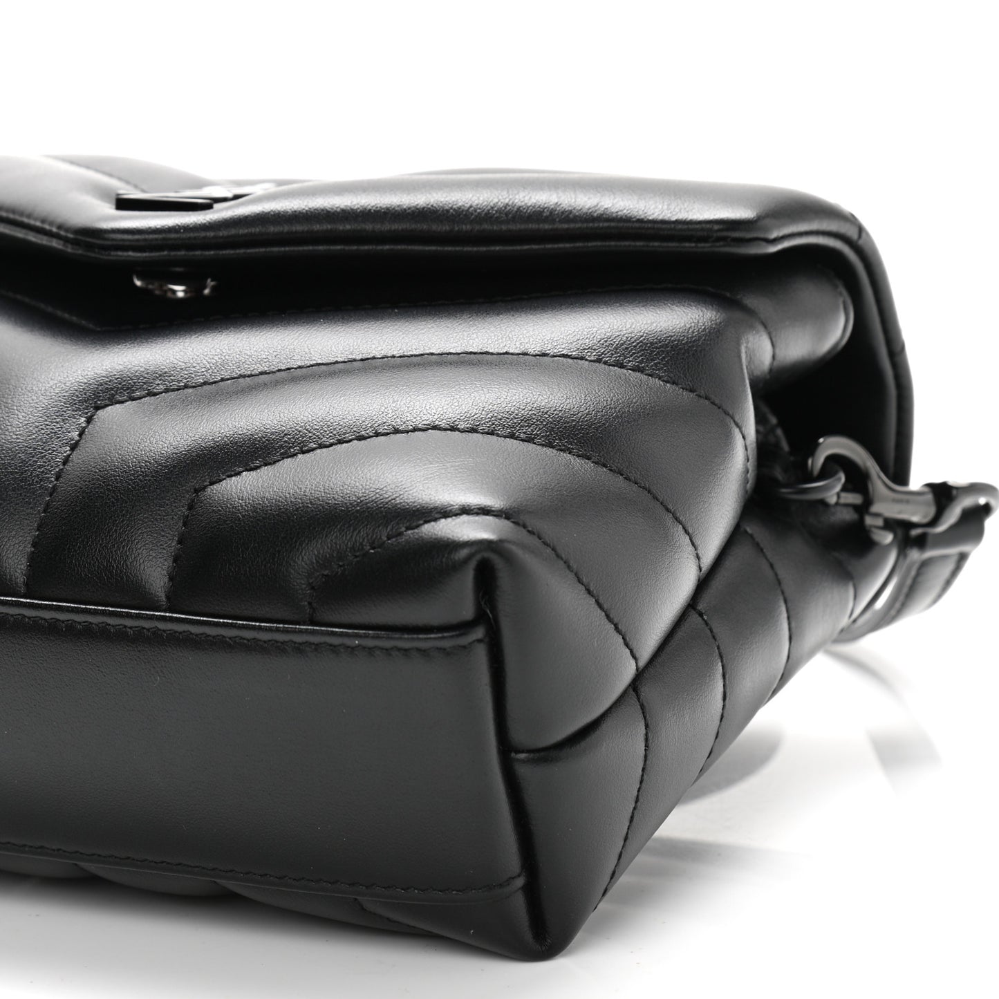 Calfskin Y Quilted Monogram Toy Loulou Crossbody Bag Black