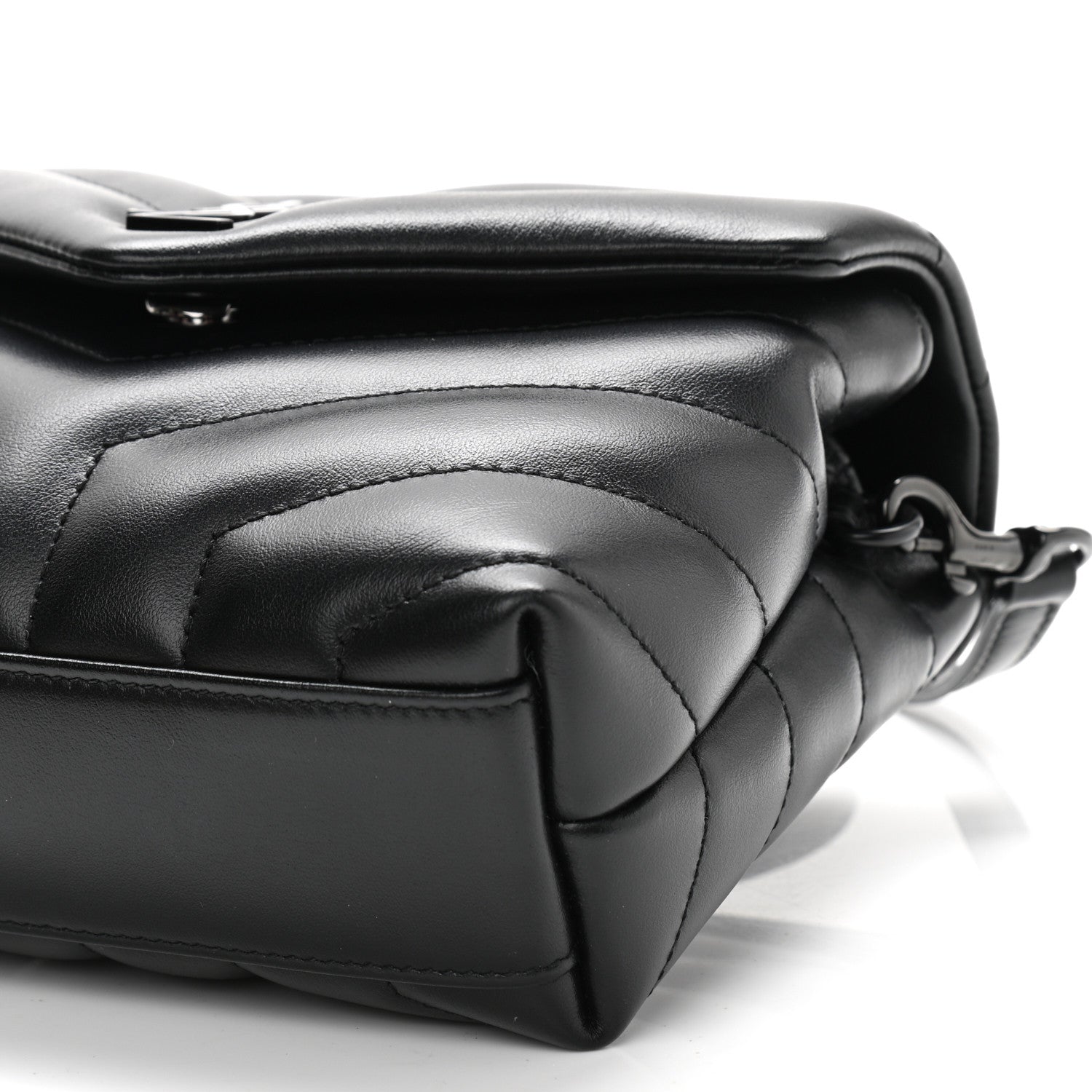 Saint Laurent Calfskin Y Quilted Monogram Toy Loulou Crossbody Bag Black 10 of 11