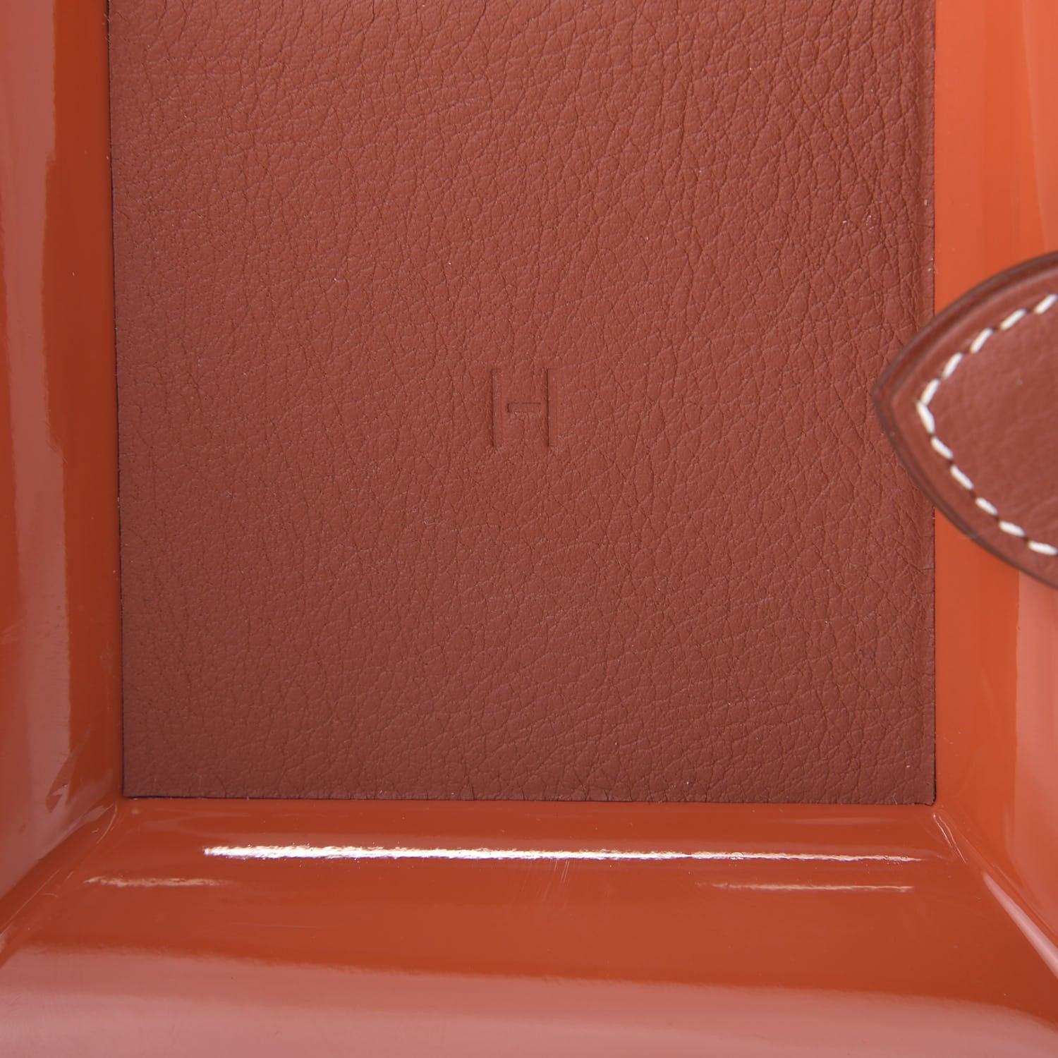 Hermes Lacquered Wood Taurillon Clemence Small Atrium Change Tray Orange Sanguine 5 of 6