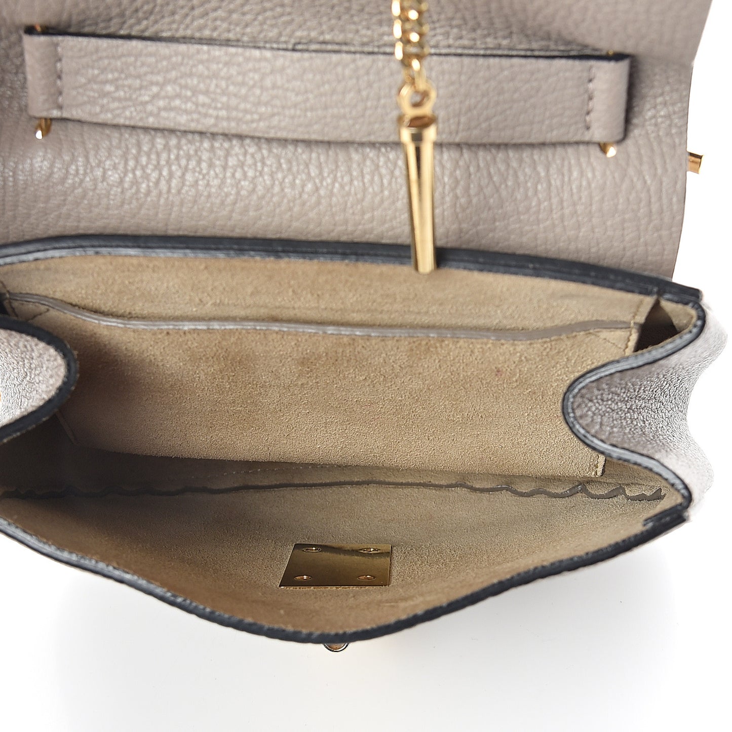 Grained Lambskin Mini Drew Shoulder Bag Motty Grey