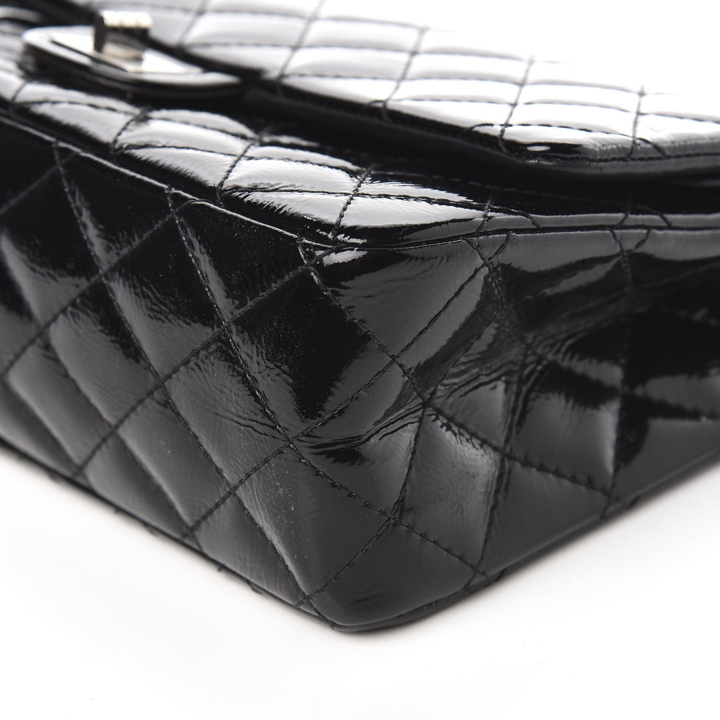 Distressed Patent Quilted 2.55 Reissue 226 Flap Black