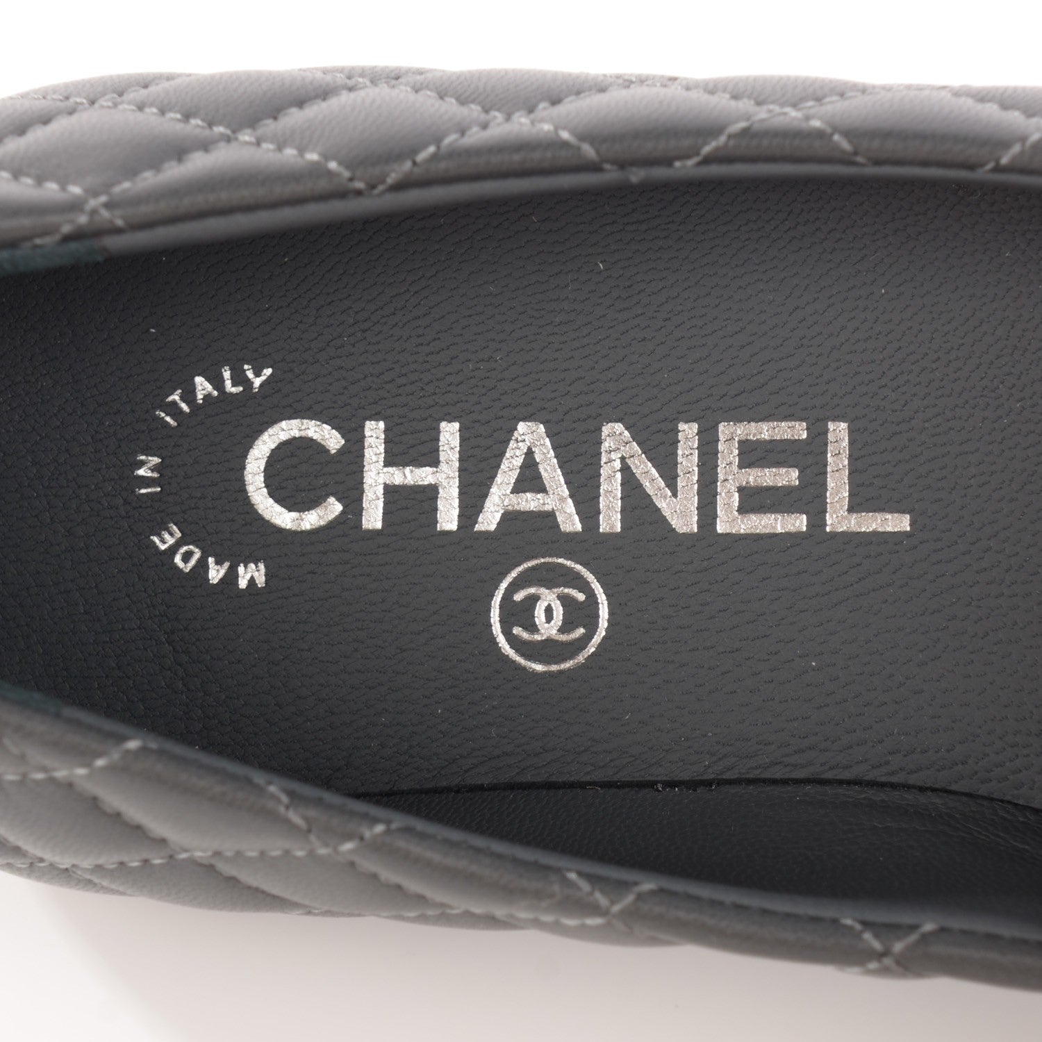 Chanel Lambskin Quilted Cap Toe Ballerina Flats 36 Charcoal Black 7 of 8