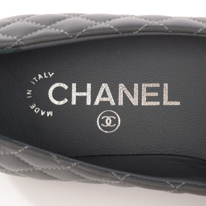 Chanel Lambskin Quilted Cap Toe Ballerina Flats 36 Charcoal Black 7 of 8