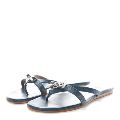 Hermes Epsom Corfou Sandals 36 Bleu Curacao 3 of 8