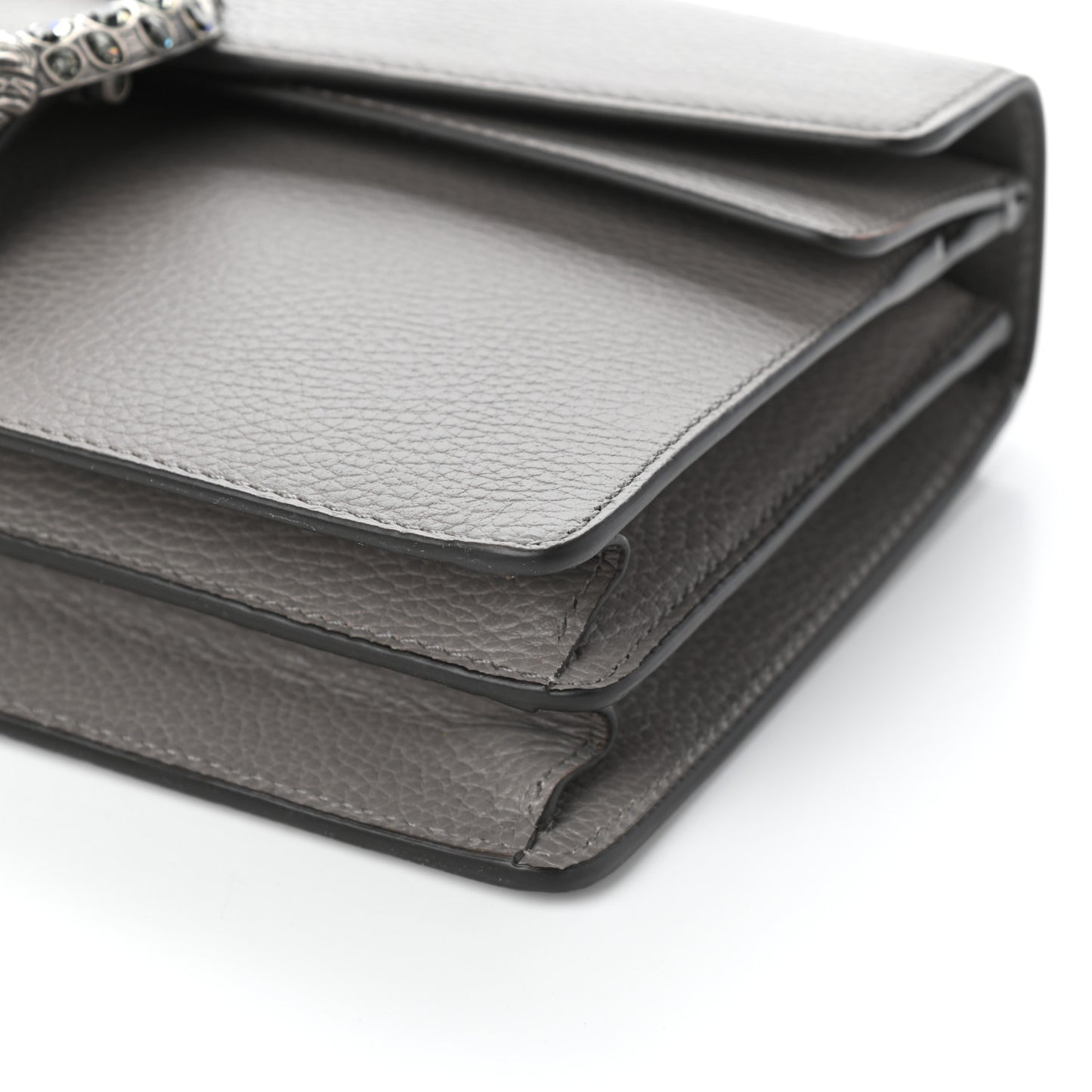 Pebbled Calfskin Small Dionysus Shoulder Bag Dusty Grey