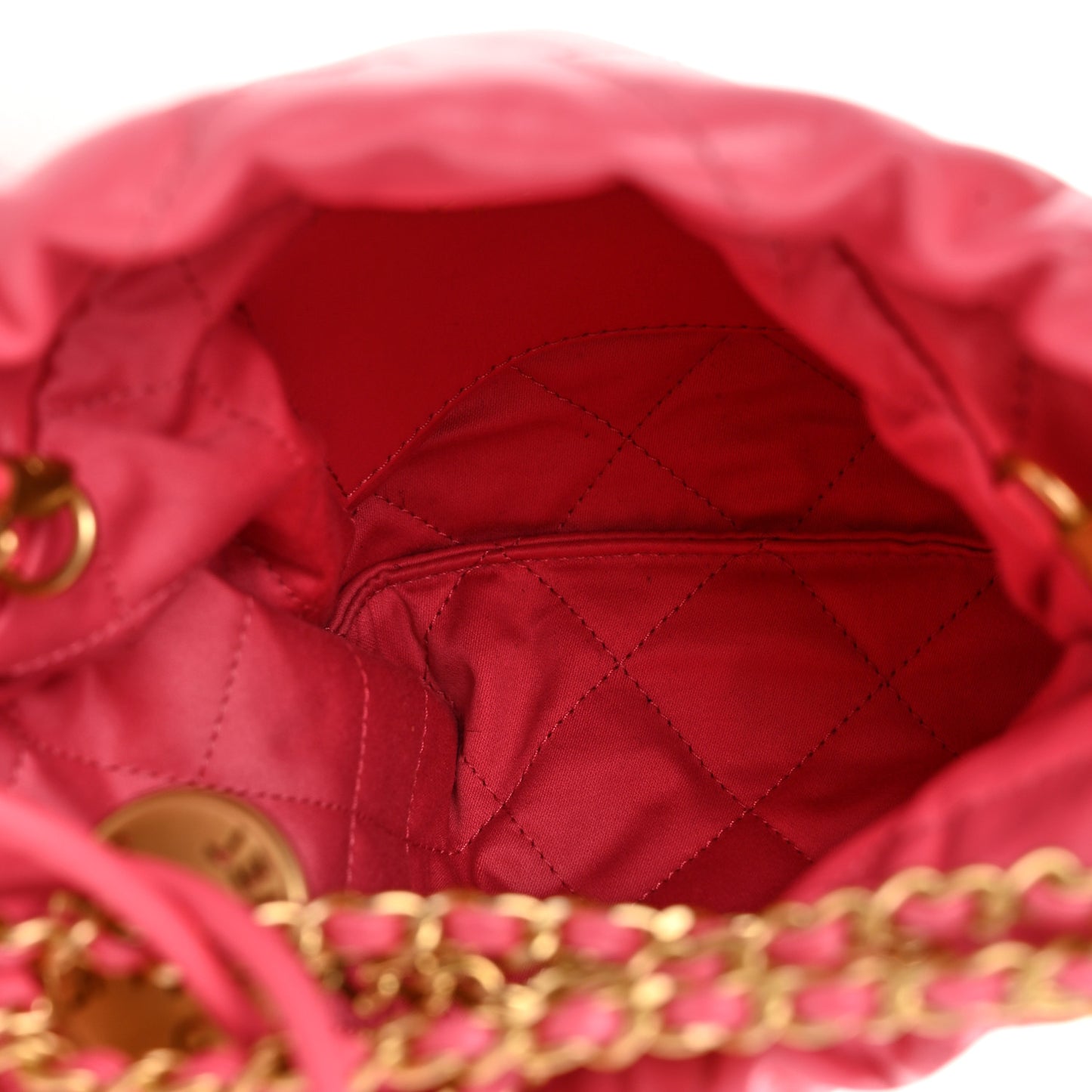 Shiny Calfskin Quilted Mini Chanel 22 Rose