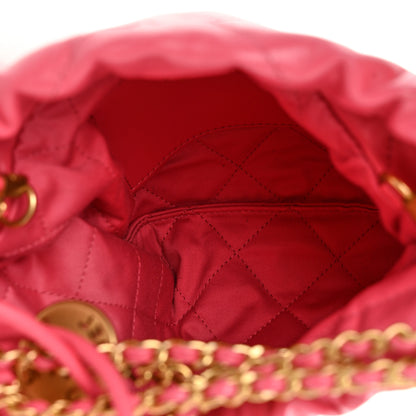 Chanel Shiny Calfskin Quilted Mini Chanel 22 Rose 5 of 10