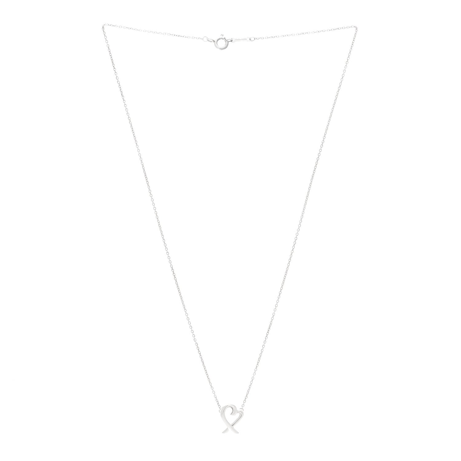 Tiffany Sterling Silver Mini Paloma Picasso Loving Heart Pendant Necklace 3 of 5