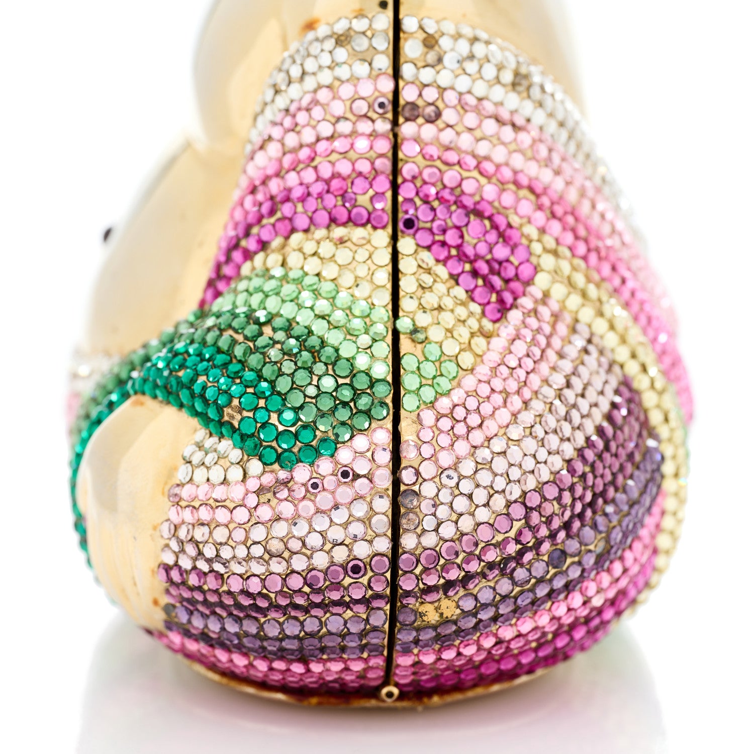 Judith Leiber Swarovski Crystal Buddha Minaudiere Clutch Gold 12 of 16