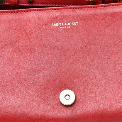 Saint Laurent Calfskin Classic Y Ligne Chain Wallet Red 14 of 16