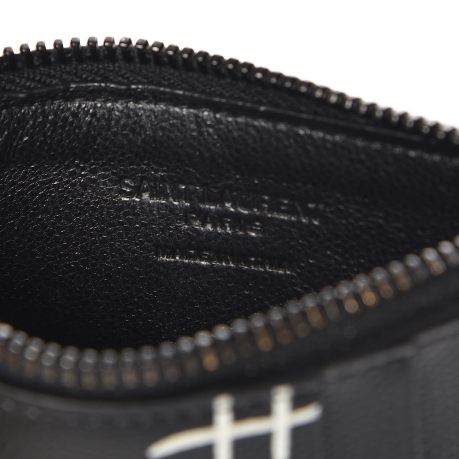 Saint Laurent Grain de Poudre Dollar Print 5 Fragments Zip Pouch Card Holder Black 6 of 8