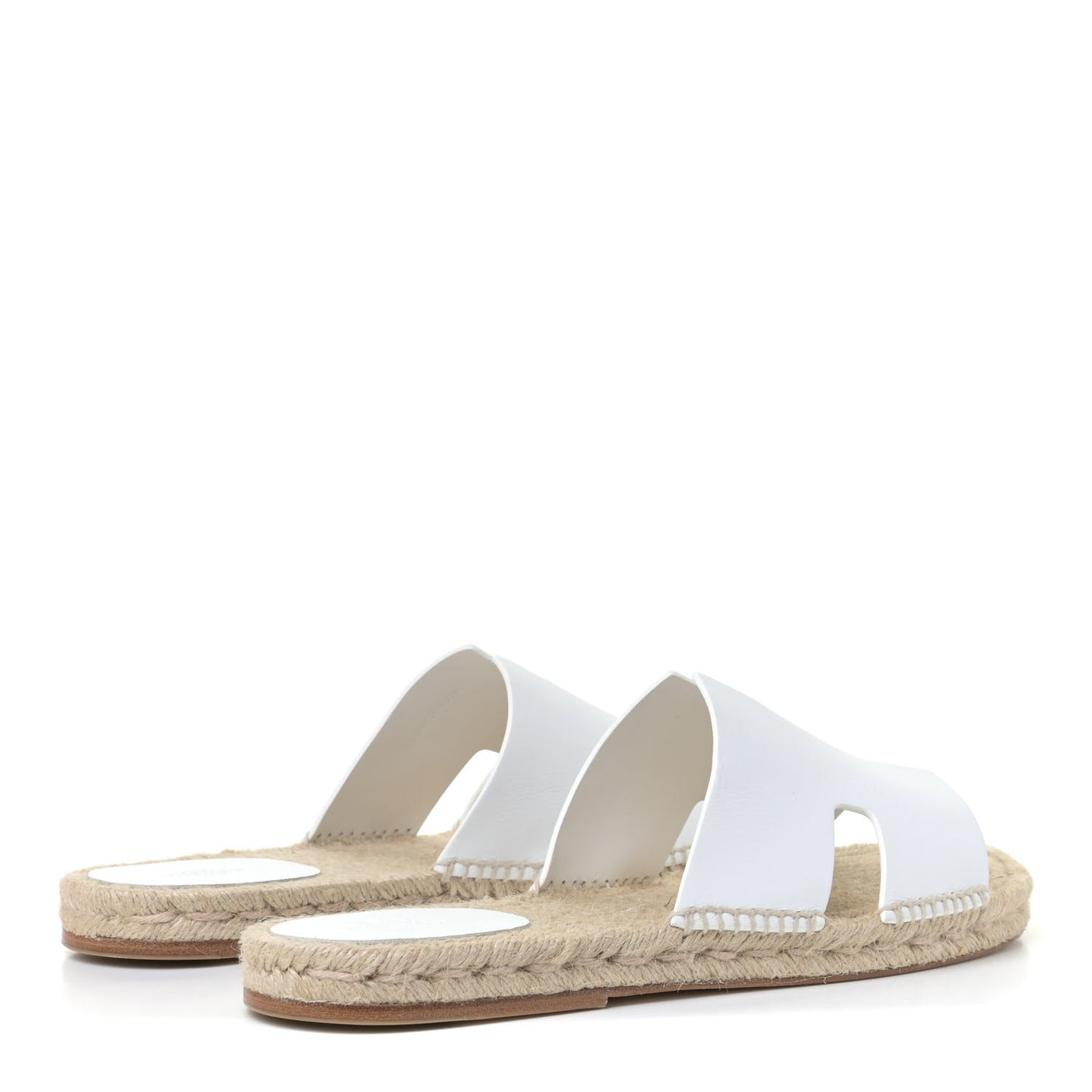 Calfskin Mens Antigua Espadrille Sandals 44 White