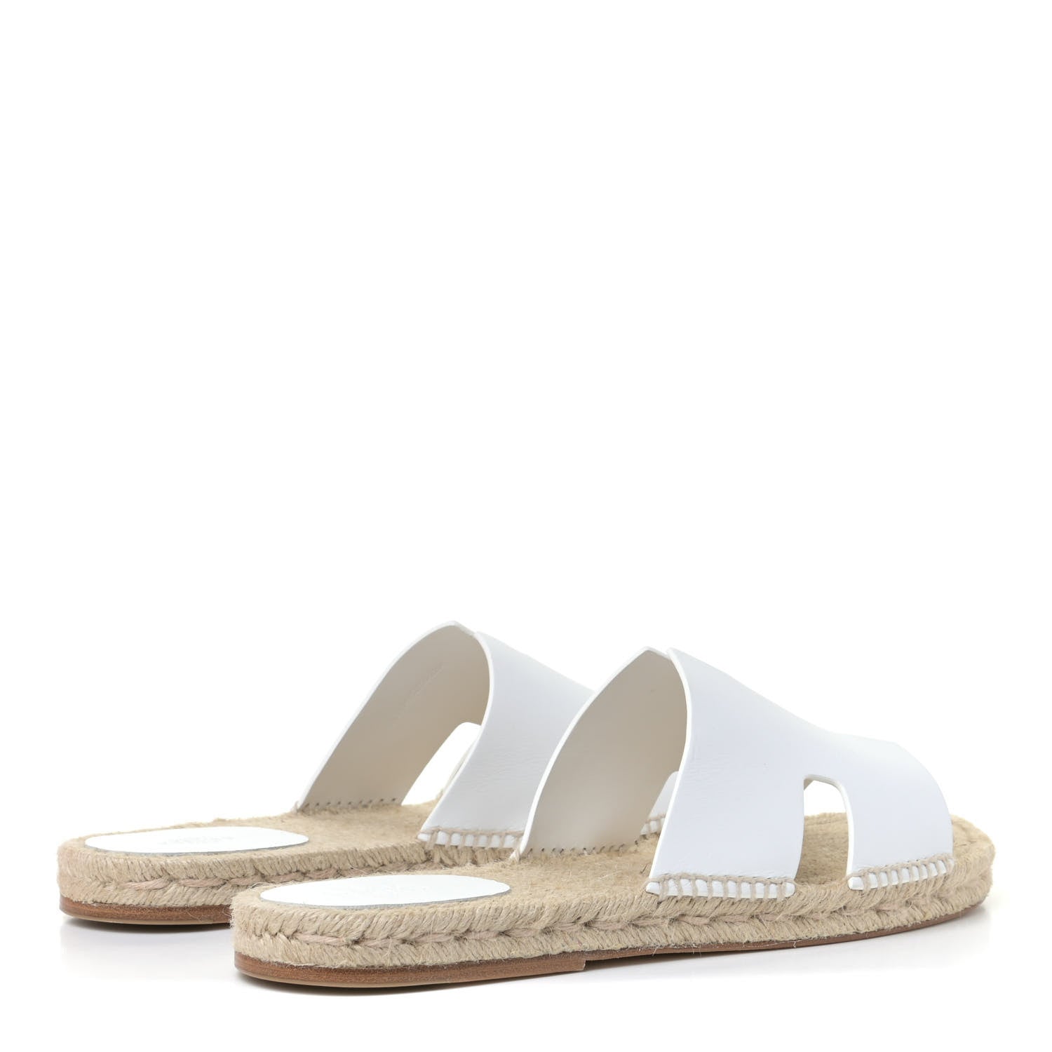 Hermes Calfskin Mens Antigua Espadrille Sandals 44 White 3 of 6