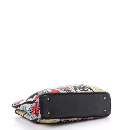 Chanel Needlepoint Precious Symbols Shoulder Bag Black 4 of 12