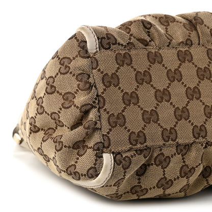 Gucci Monogram Medium D Gold Ring Hobo White 9 of 11