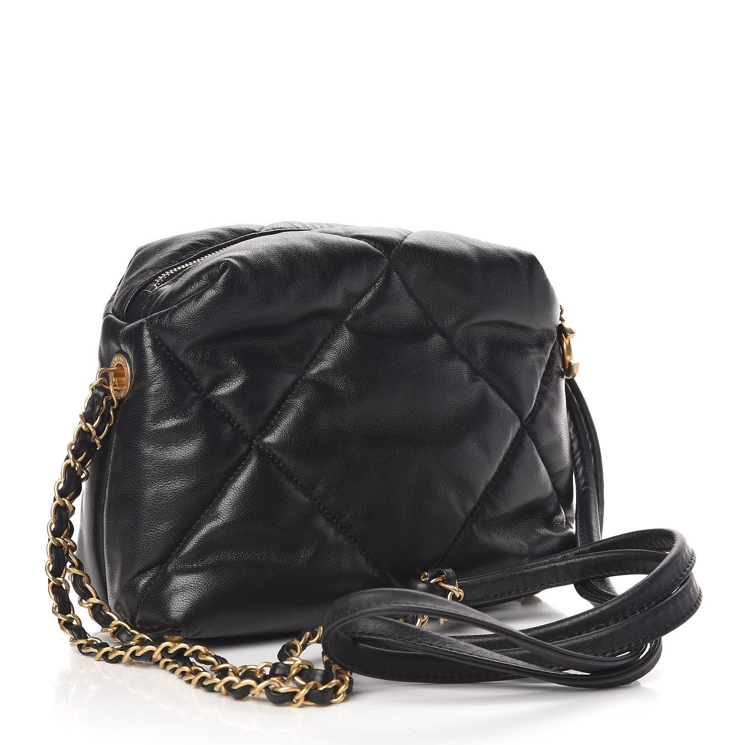 Chanel Lambskin Quilted Small Bowling Bag Black 3 of 10