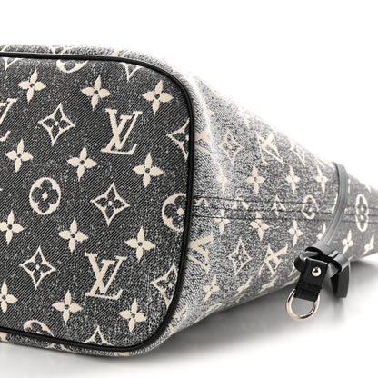 Louis Vuitton Denim Monogram Jacquard Neverfull MM Grey 10 of 10