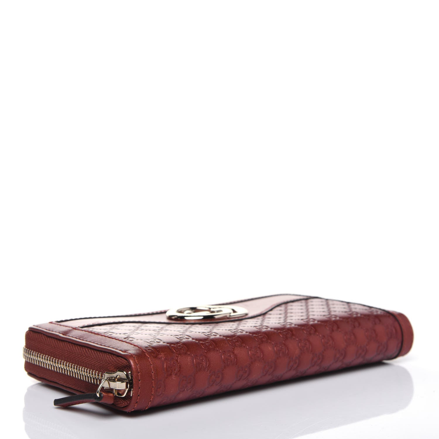 Gucci Metallic Microguccissima Sukey Zip Around Wallet Burnt Orange 4 of 17