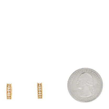 Roberto Coin 18K Yellow Gold Diamond Symphony Braided Huggie Hoop Earrings 2 of 5