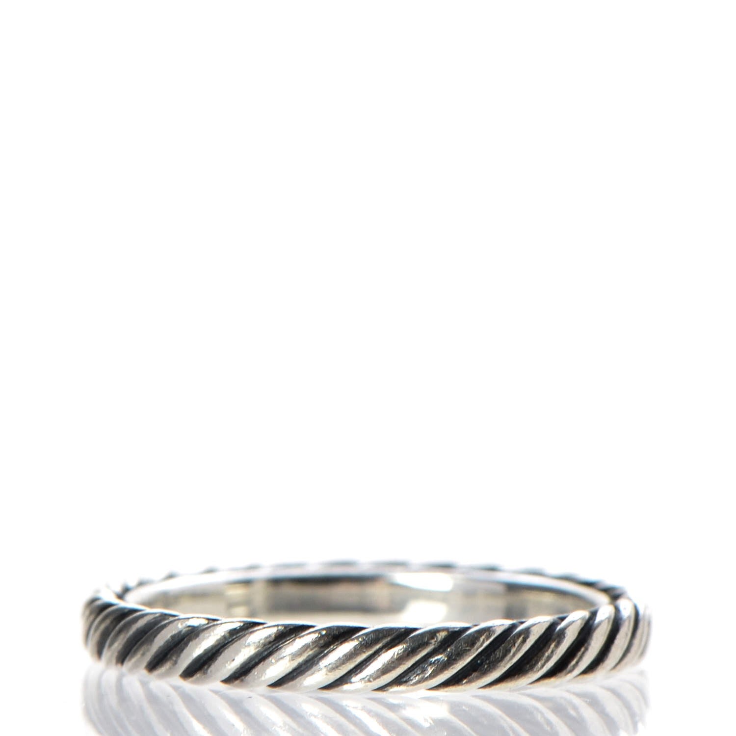 David Yurman Sterling Silver Cable Classics Band Ring 54 7 4 of 4