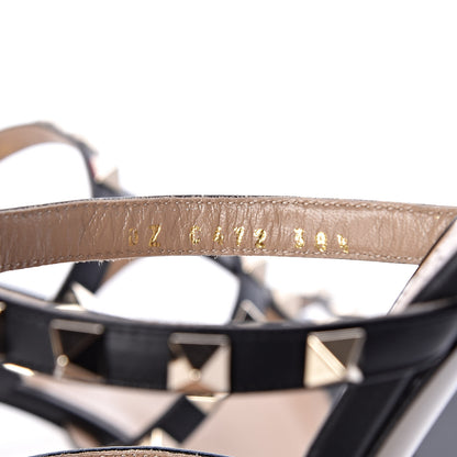Valentino Garavani Calfskin Rockstud 60mm Caged Slide Sandals 38.5 Black 8 of 9