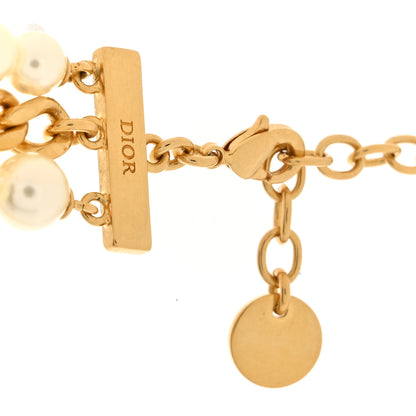 Christian Dior Metal Pearl Satin Le Noeud de Dior Choker Necklace Gold Black 3 of 5