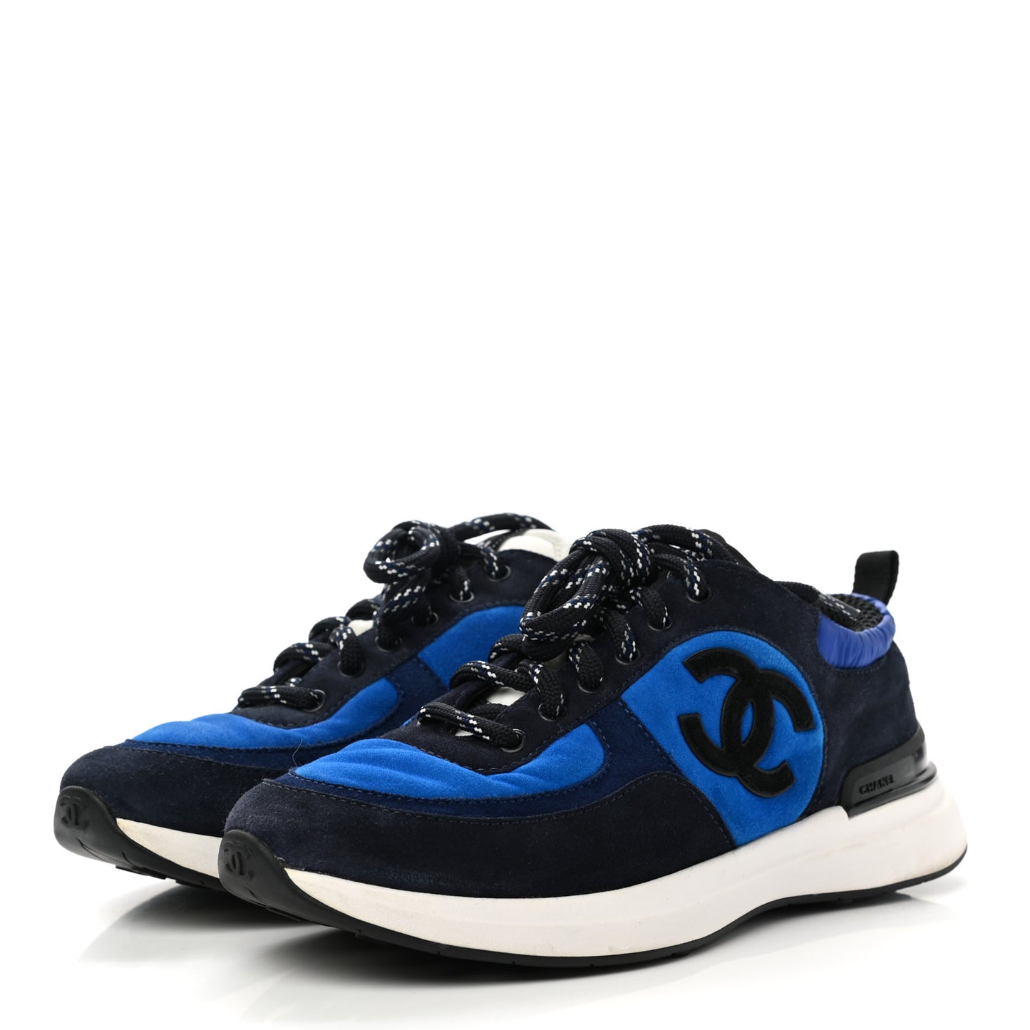 Suede Calfskin CC Sneakers 37 Blue Navy Dark Navy