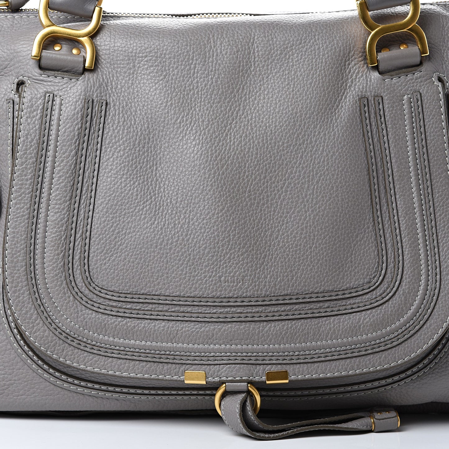 Calfskin Large Marcie Satchel Cashmere Grey