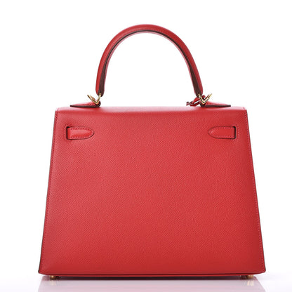 Hermes Epsom Kelly Sellier 25 Rouge Casaque 5 of 31