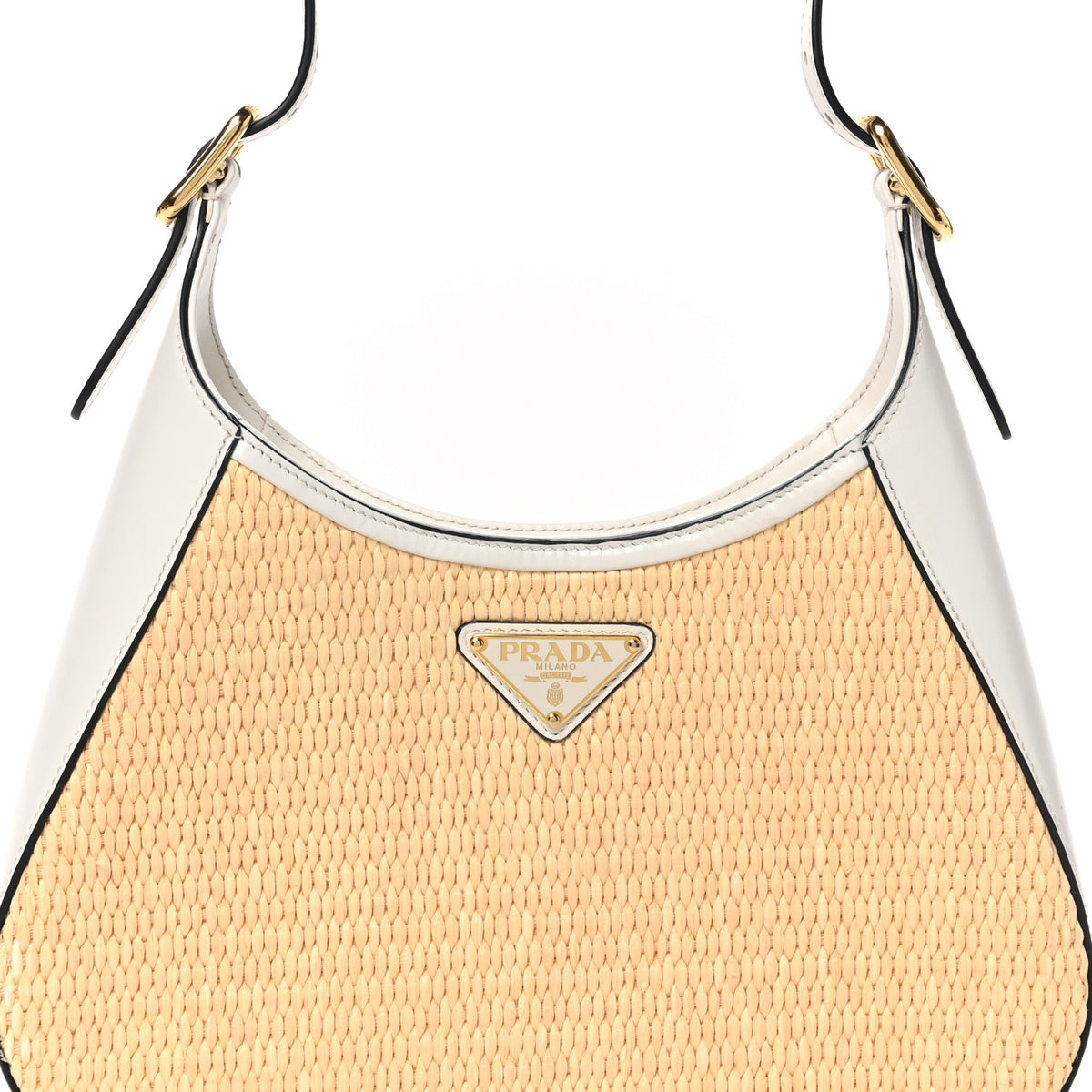 Paglia Spazzolato Shoulder Bag Naturale White