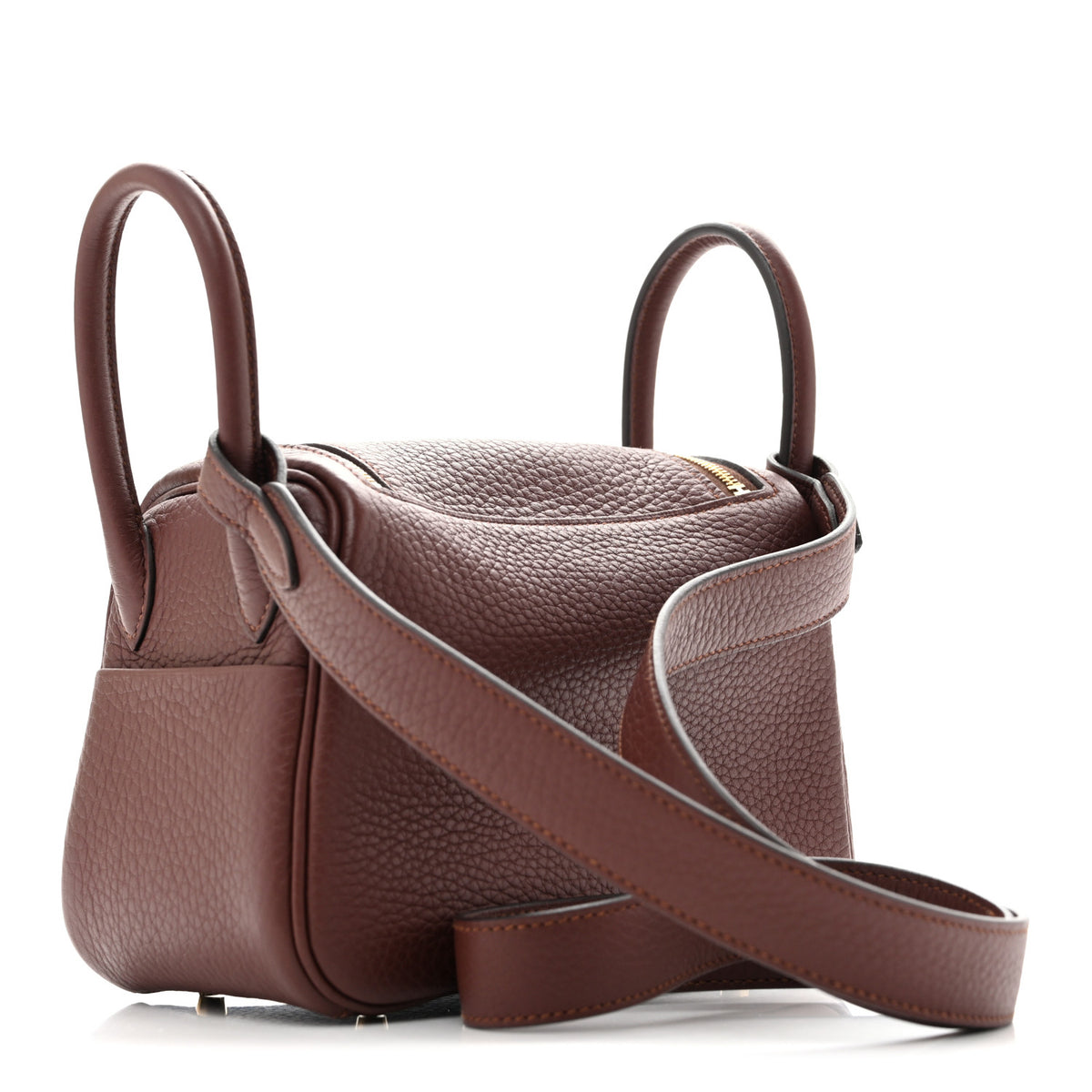 Hermes Taurillon Clemence Mini Lindy 20 Terre 3 of 12