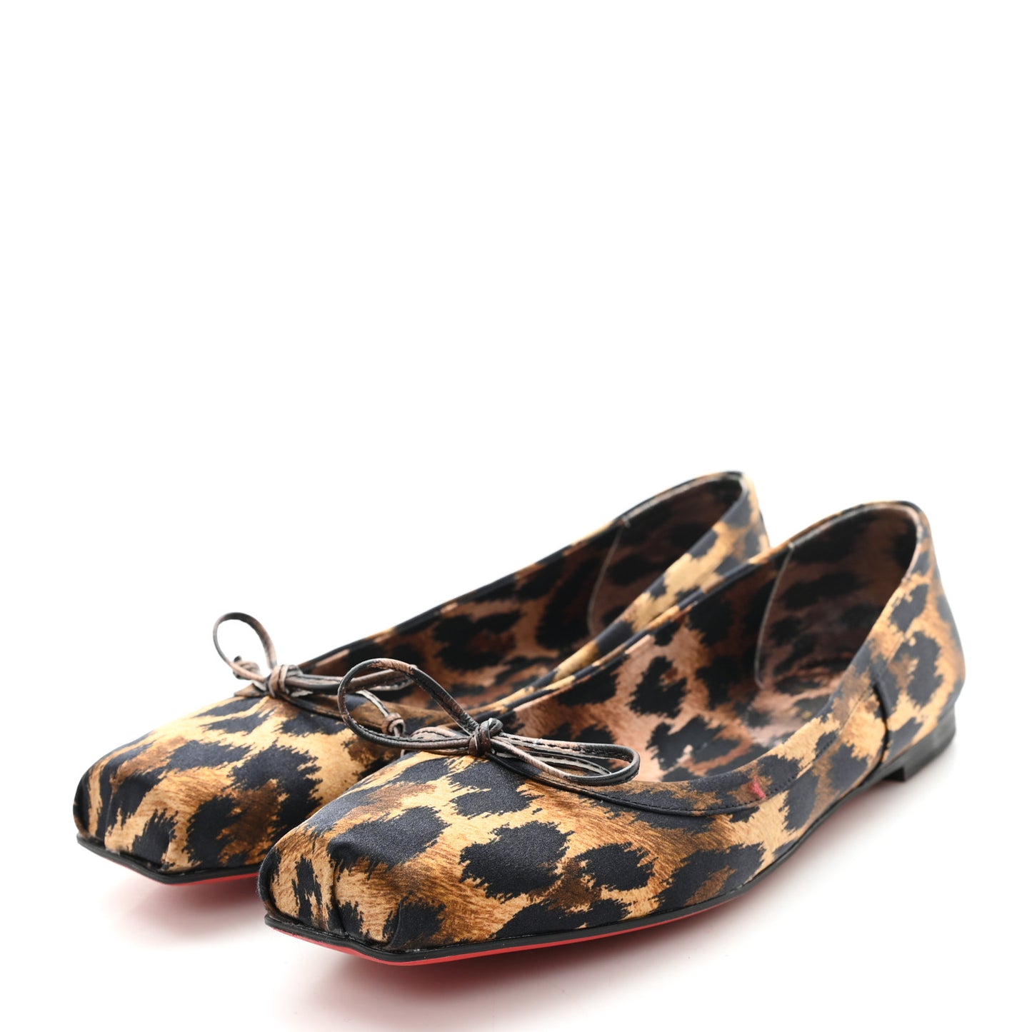 Crepe Satin Leopard Mamadrague Flats 37.5 Brown