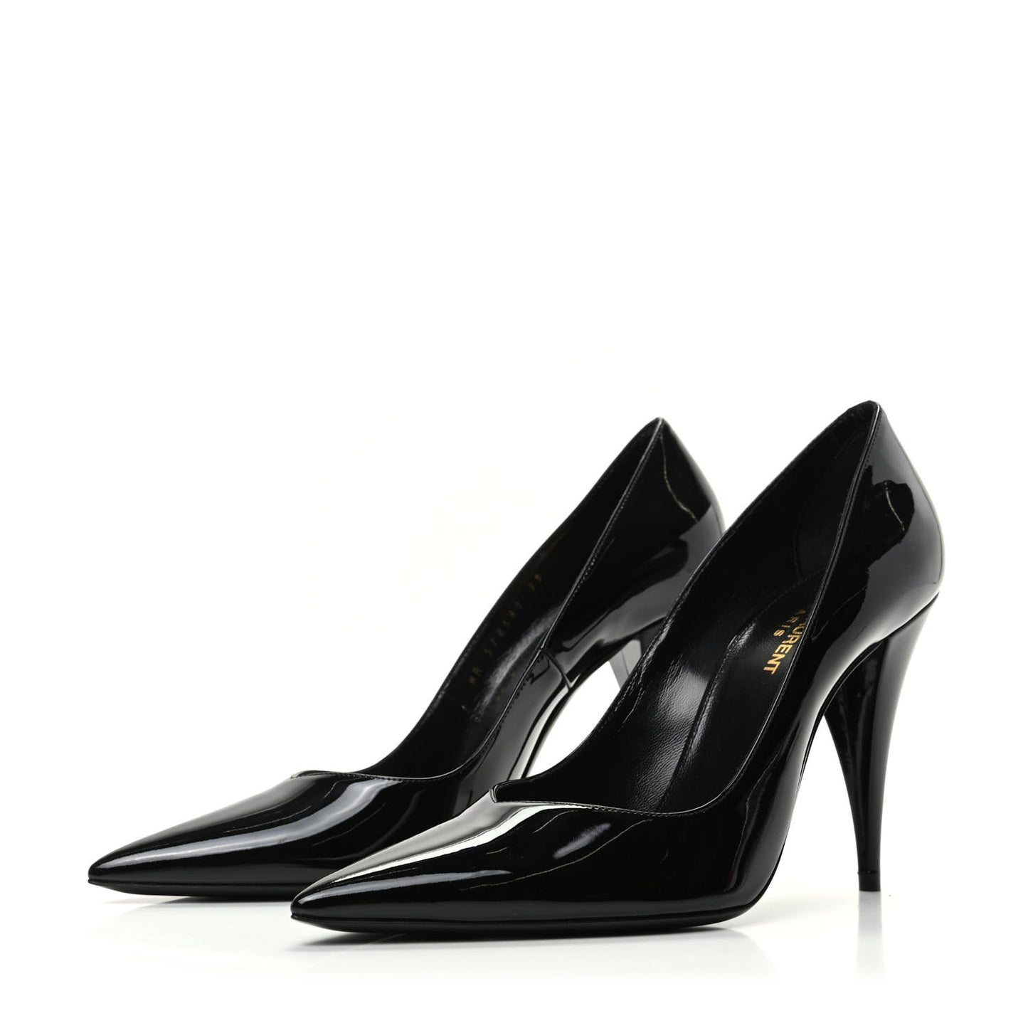 Patent Calfskin Kiki 100 Pumps 39 Black