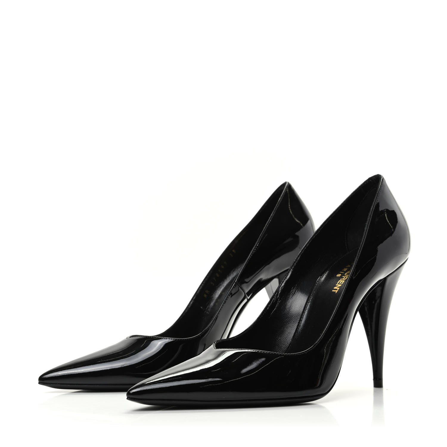 Saint Laurent Patent Calfskin Kiki 100 Pumps 39 Black 3 of 8