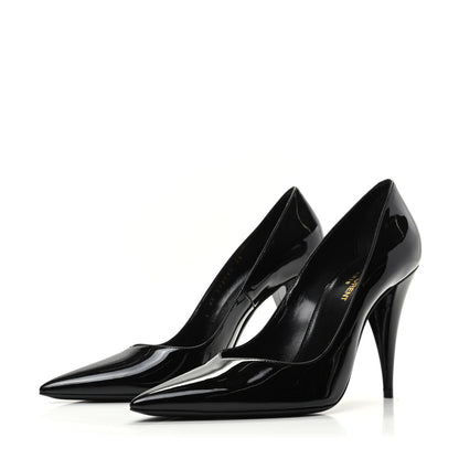 Saint Laurent Patent Calfskin Kiki 100 Pumps 39 Black 3 of 8