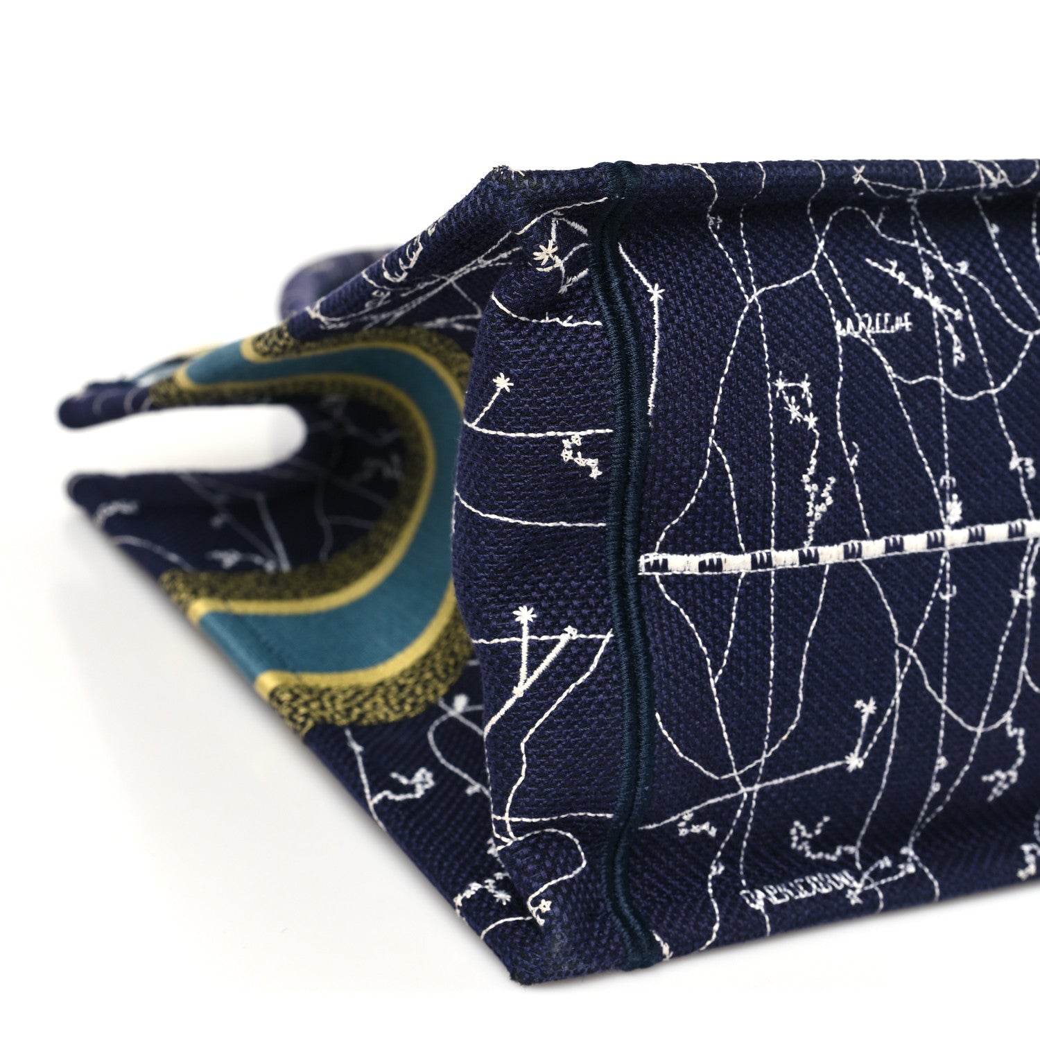 Christian Dior Canvas Embroidered Medium Zodiac Book Tote Blue Multicolor 9 of 10