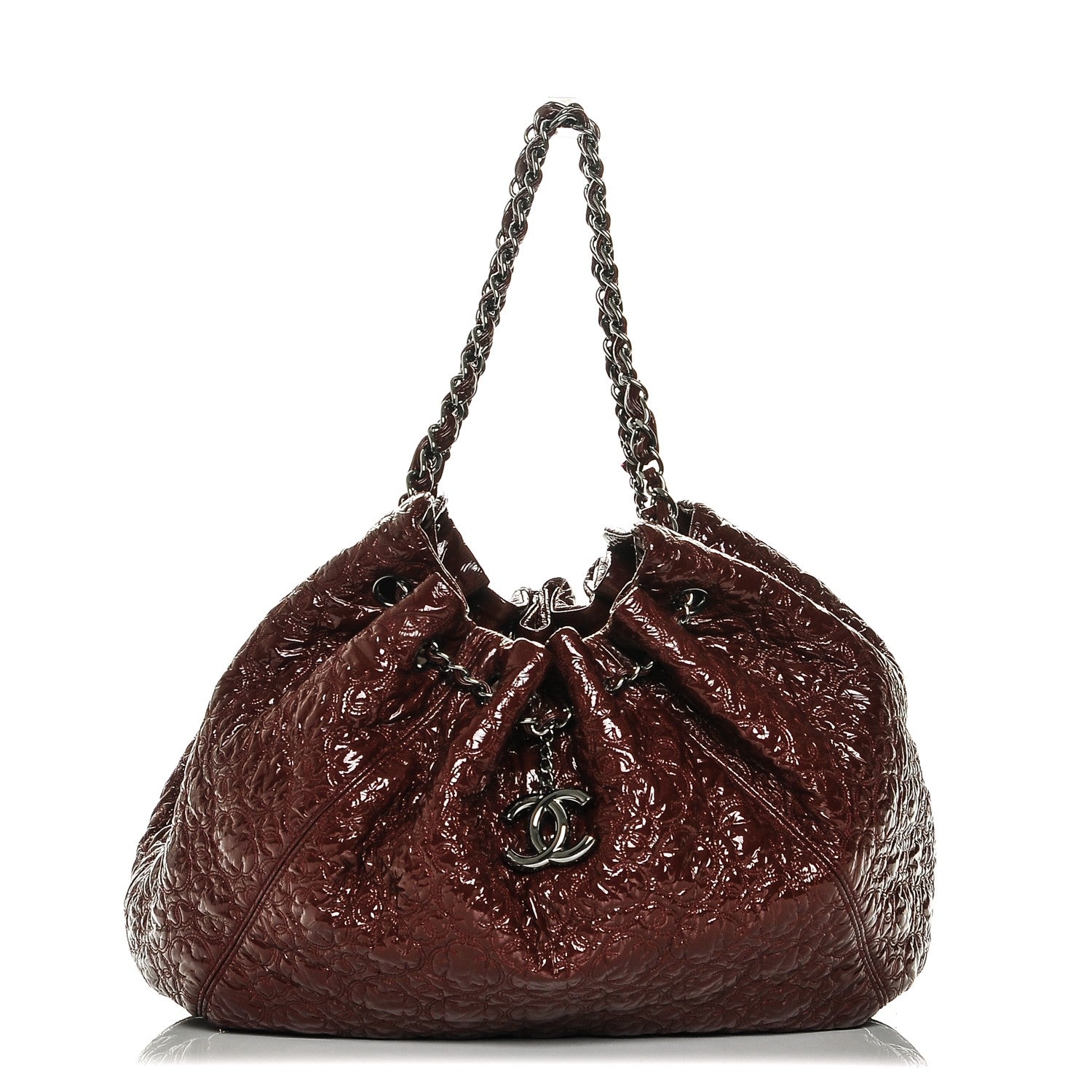 Chanel Vinyl Rock In Moscow Cabas Tote Burgundy 1 of 7