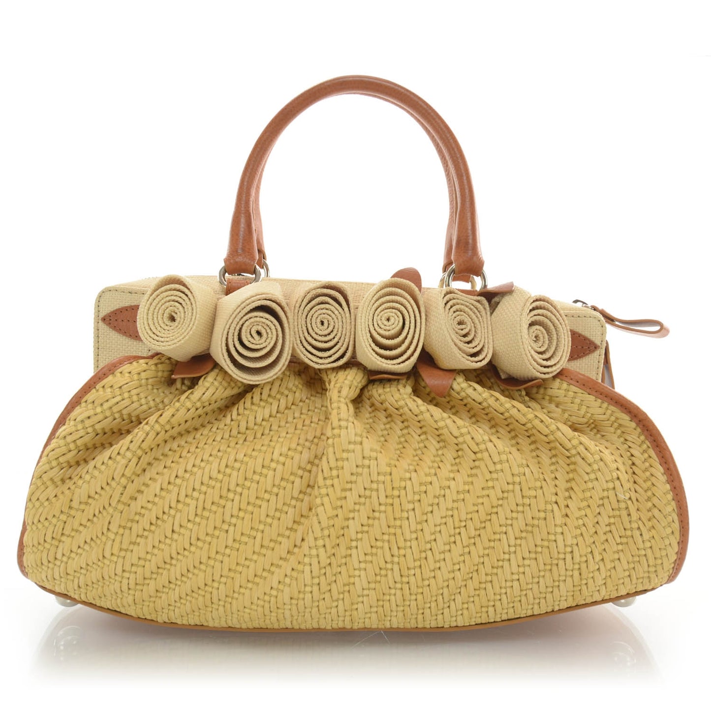 Straw Fleur Frame Bag