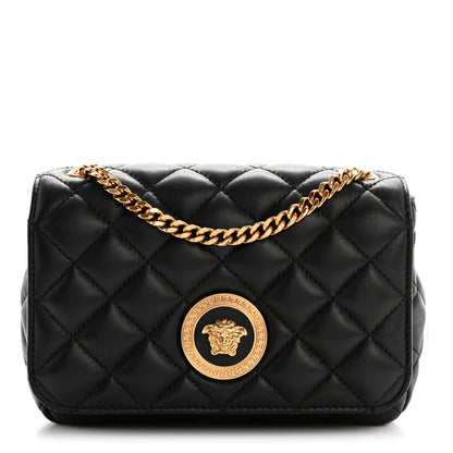 Versace Nappa Quilted Small Medusa Chain Crossbody Black 1 of 10