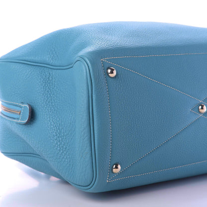 Hermes Taurillon Clemence Victoria II 35 Blue Jean 8 of 9