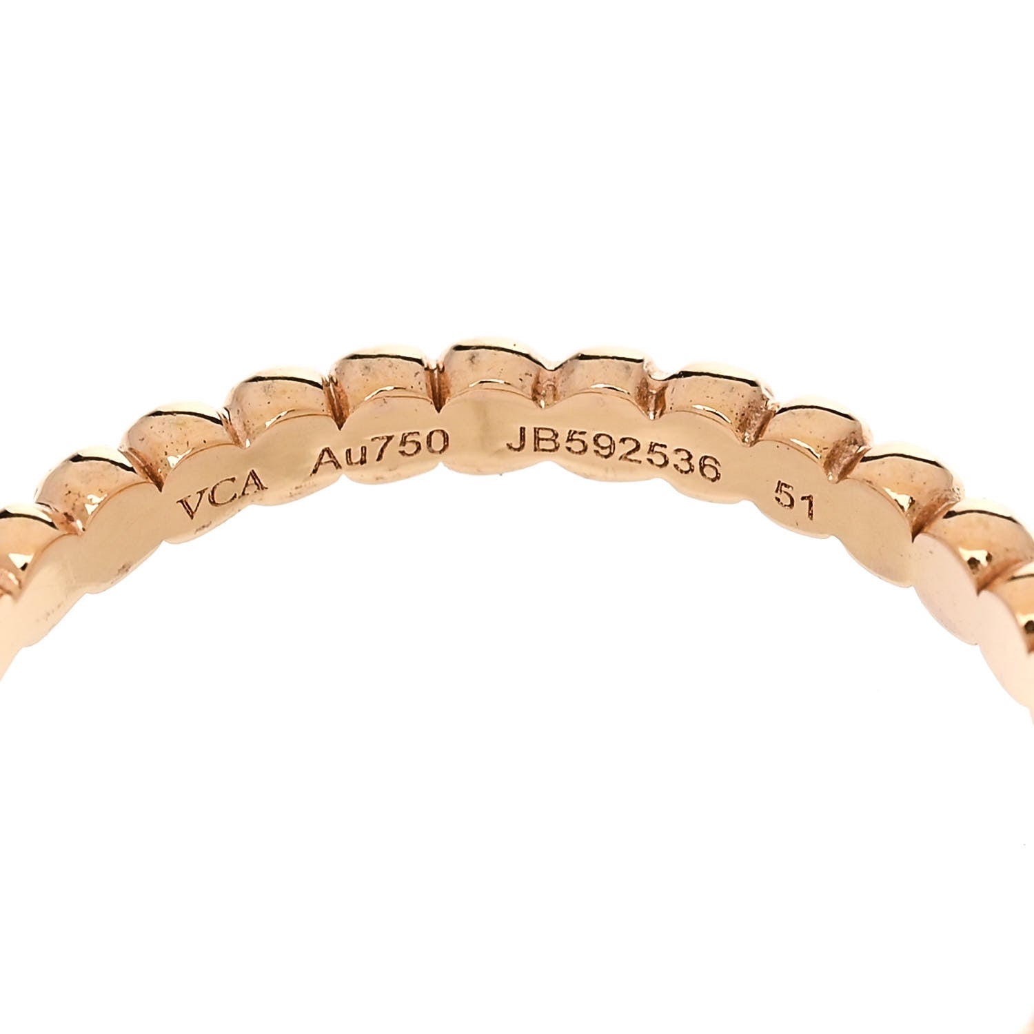 Van Cleef & Arpels 18K Rose Gold Small Perlee Ring 51 5.75 4 of 5