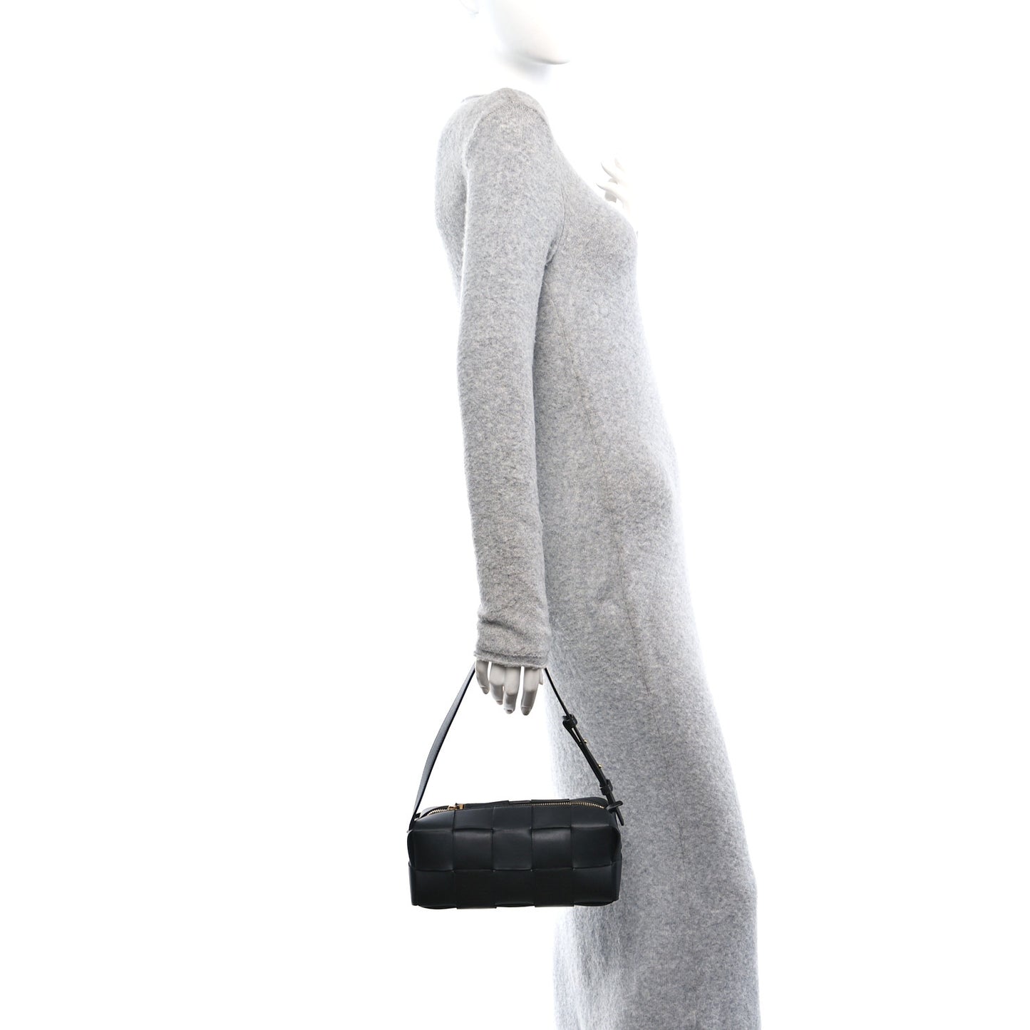 Lambskin Maxi Intrecciato Small Brick Cassette Bag Black