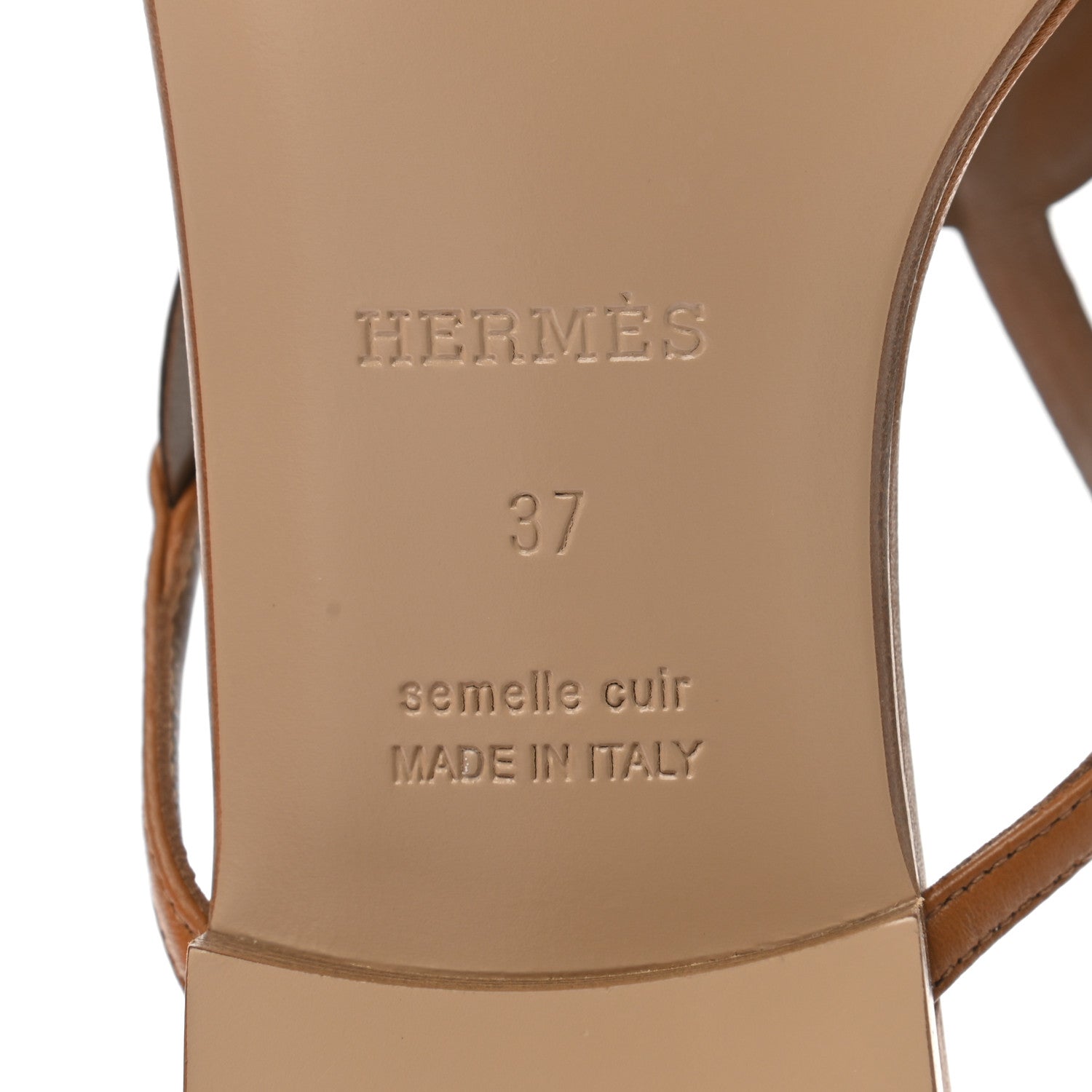 Hermes Nappa Womens Beach Sandals 37 Beige Dore 6 of 9