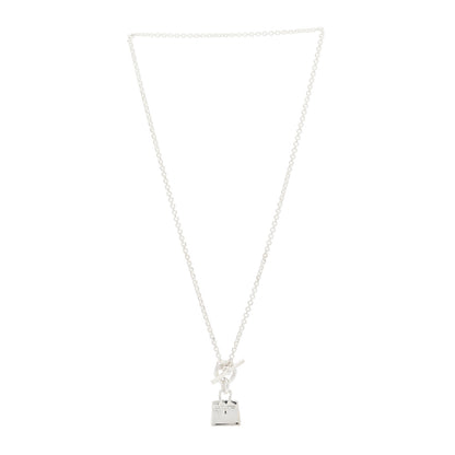 Hermes Sterling Silver Birkin Amulette Pendant Necklace 2 of 4