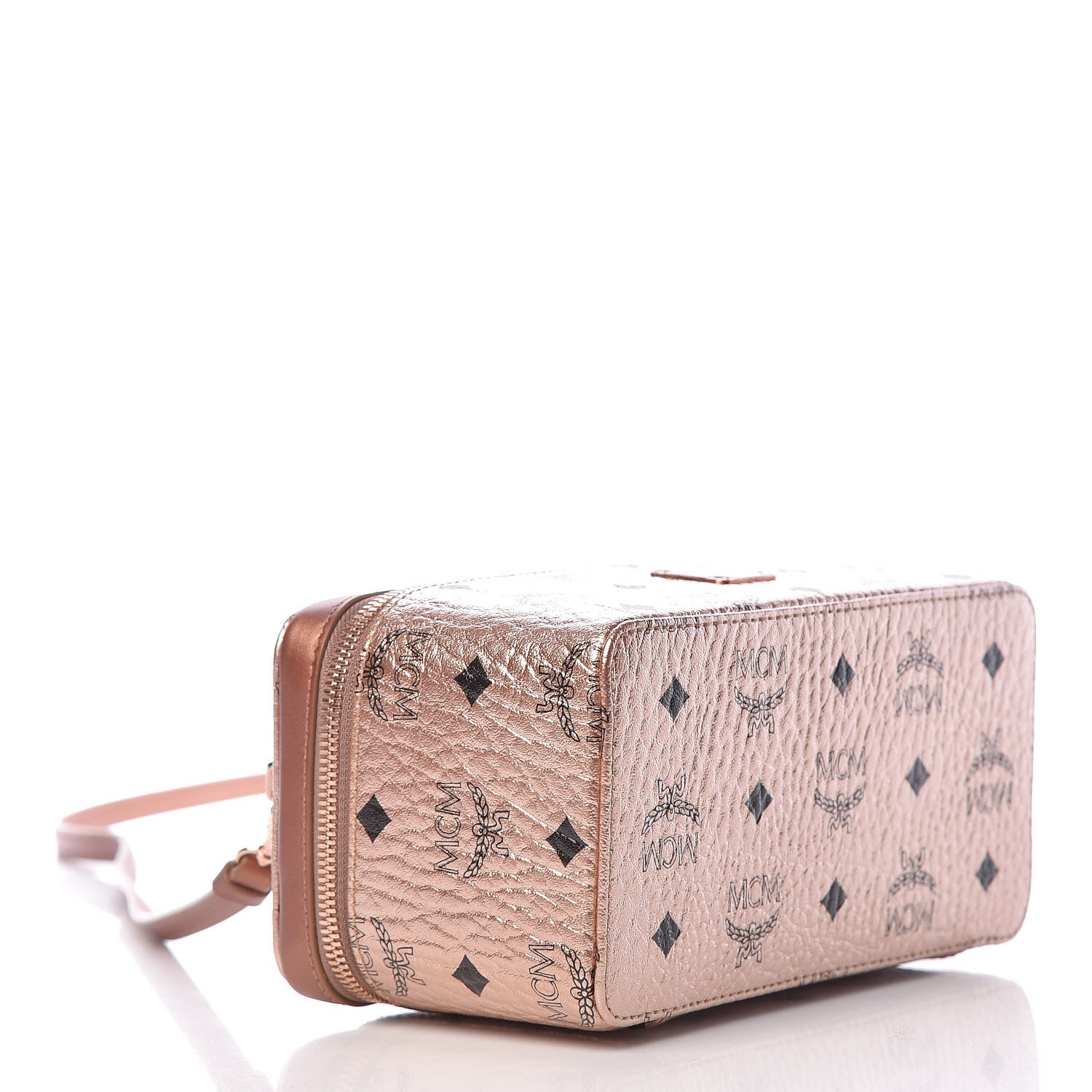 MCM Metallic Visetos Vanity Case Champagne Gold 4 of 10
