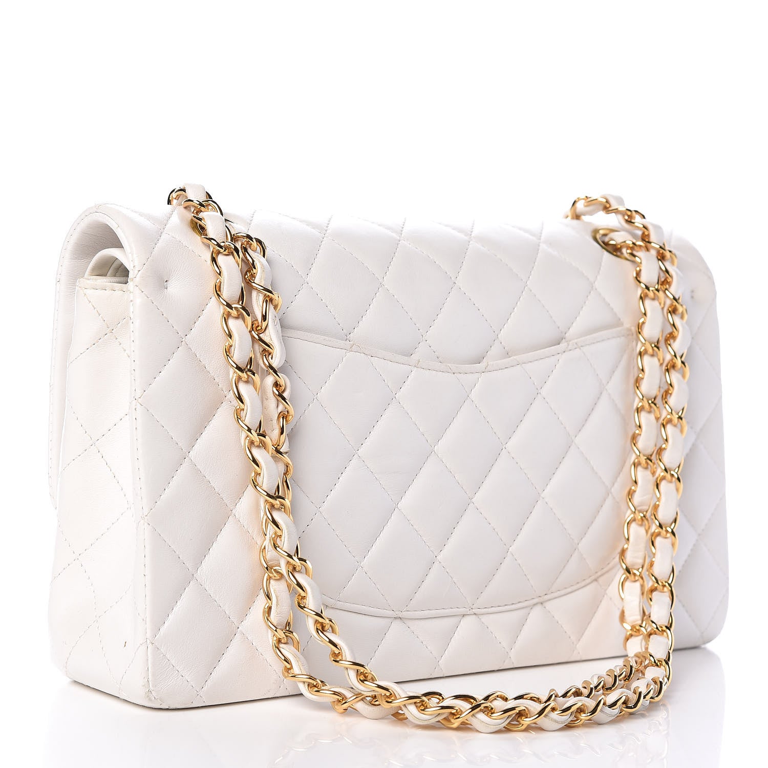 Chanel Lambskin Quilted Medium Double Flap White 3 of 20
