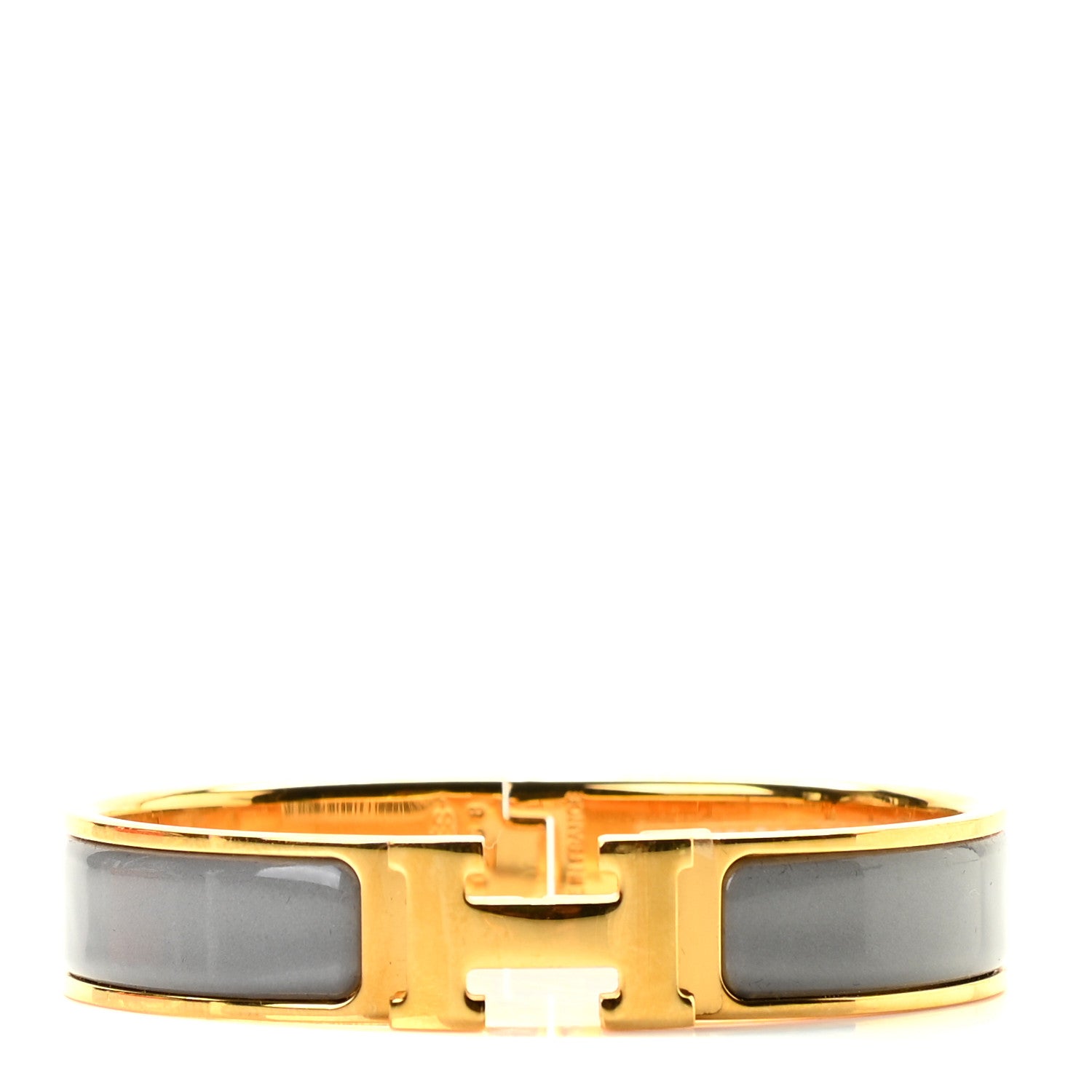 Hermes Enamel Narrow Clic Clac H Bracelet PM Gris Macadam 1 of 5